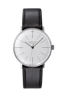 Junghans Max Bill Handaufzug 34mm Black Leather Strap Men's Watch 27/3700.02 - Image 1 of 3