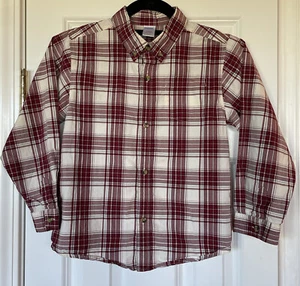 GYMBOREE BOYS Western LONG SLEEVE Cranberry Color plaid shirt SHIRT SIZE 7 EUC - Picture 1 of 5