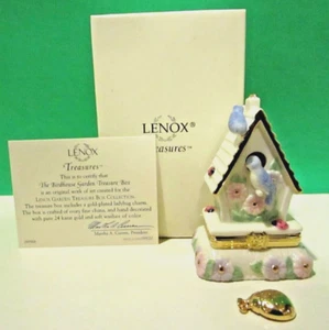 CAJA DEL TESORO LENOX GARDEN BIRDHOUSE -- con encanto LADYBUG -- -- NUEVO en CAJA CERTIFICADO DE AUTENTICIDAD - Imagen 1 de 9