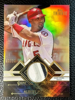 2014 Topps Tribute Prime Patches Albert Pujols /24 Game Worn Patch  - Image 1 of 2