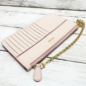 BALLY Rosa Beige Cuero Bolso Cartera Estuche para Tarjetas Set Auténtico Usado JAPÓN - Imagen 1 de 10