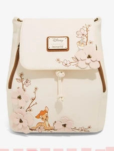 Loungefly Disney Bambi Cherry Blossom Flap Mini Backpack - Exclusive NWT & Wrap - Picture 1 of 5