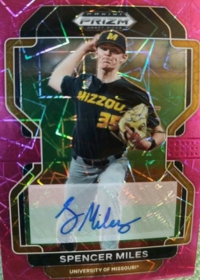 SPENCER MILES 2022 Panini Prizm PINK PRIZM Auto Missouri San Francisco Giants  - Image 1 of 4