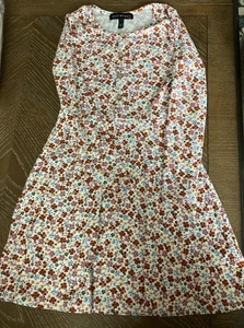 Derek Heart Girl Floral Ribbed Long Sleeve Dress Button Size 10/12 - Picture 1 of 4