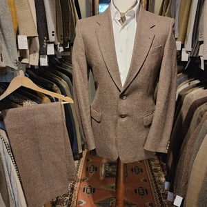 Traje Chaqueta Pantalones Marrón De Colección Para Hombres 40R 32W Tweed 2 Dos Piezas Estilo Harris  - Imagen 1 de 22