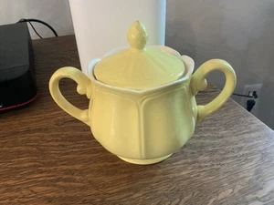 Federalist Ironstone Buttercup Yellow Sugar Bowl With Lid #4239 - Picture 1 of 7