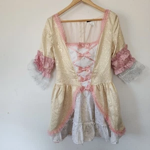 Vestido Leg Avenue Grande Dorado Rosa Peplum Encaje - Imagen 1 de 6