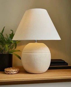 Cream Ceramic Table Lamp Light - Picture 1 of 6