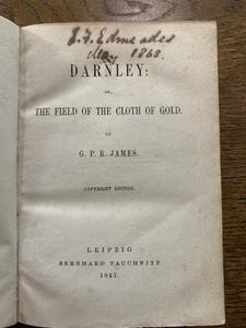 Castle Of Ebrenstein By GPR JAMES 1847 Leipzig Taubitz 1st Ed Gothic Novel - Picture 1 of 10