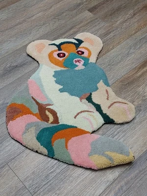 Tibetan Kohola  Rug Animal Shape Handmade Kids Boho Rug Aesthetic Rug 2x3 Ft - Image 1 of 4