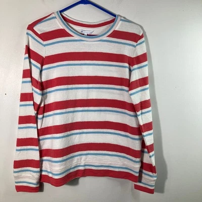 Southern Tide Women's Striped Crewneck Sweatshirt Rosewood Red Blue Size S - Image 1 of 4