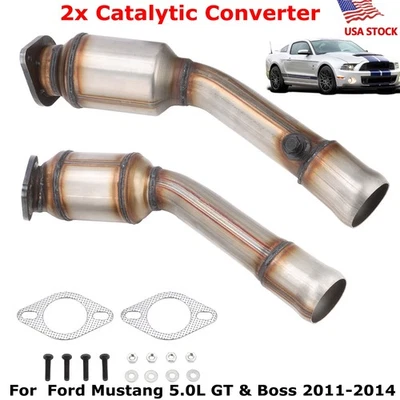 2x Catalytic Converter For  Ford Mustang 5.0L GT & Boss 2011-2014 Direct Fit US Foto 1 de 4