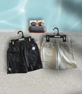 2 pares de pantalones cortos de felpa francesa para niños talla 5 + gafas de sol con estuche - nuevos con etiquetas - Paquete - Imagen 1 de 6