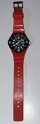 Casio Core MRW200H, Black/red Rotary bezel, Day/date, Red Case/band Works - Image 1 of 4