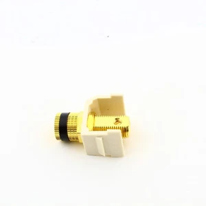 Hubbell Lt Almond Snap-Fit Keystone Speaker Binding Post Jack Black SFSPGBKLA - Picture 1 of 5