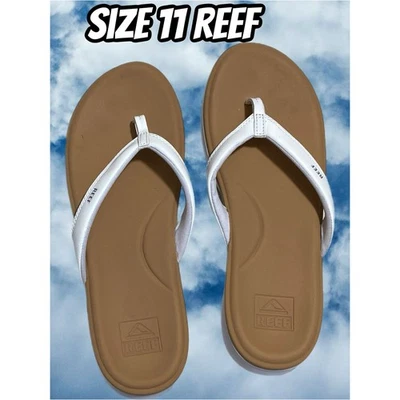 Sandalias para mujer Reef cojín chanclas talla 11 blanco nube/tostado Foto 1 de 4