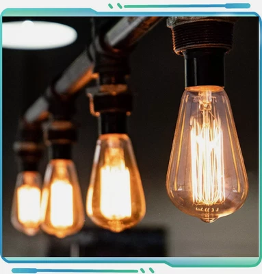 Bombilla Auradescente 110V 40W E26 ST64 Forma de Llama Bombilla Retro - Envío Rápido Foto 1 de 4