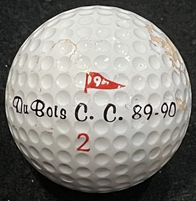 DuBois C.C. Pelota de golf 89-90 vintage con logotipo impreso con nombre bandera roja Foto 1 de 4