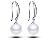 4.00 Carat Round Shape 14Kt White Gold Natural Freshwater Pearl Women's Earrings
