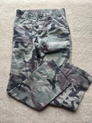 Pantalones Gap Kids Camuflaje Verde Pierna Ancha Talla 16 Foto 1 de 4