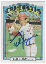 TED SIZEMORE 1972 TOPPS AUTOGRAPHED SIGNED # 514 ST. LOUIS CARDINALS