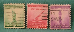 Serie de Defensa Nacional 1c/2c/3c - Singles usados - Scott #899-901 - Emitido 1940-#4 - Imagen 1 de 2