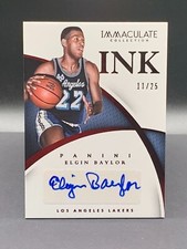2014-15 Immaculate Collection Ink Red #22 Elgin Baylor - HoFer Auto /25!