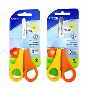 Children's Kid's Left-Handed Scissors with Ruler Edge Westcott Branded Twin Pack - Picture 1 of 4