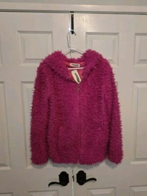 Hot розовый молнии куртка с капюшоном, размер большой - Изображение 1 из 4