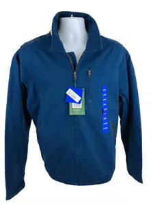 Chaqueta de escape de sarga desgastada para hombre azul marino con detalles de pana marrón talla L - Imagen 1 de 11