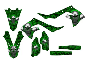 2021-2024 KX 250 FLAMING GEARHEAD Green Senge Graphics Kit Compatible with - Foto 1 di 10