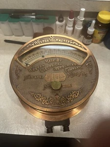 Antik Vintage Weston Electrical Co. großer Voltmeter Newark NJ Originalausführung - Bild 1 von 7
