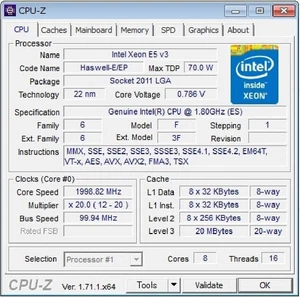 Intel Xeon E5-2630L v3 ES LGA2011-3 8C Compatible with X99 i7-6850K 6900K 6950X - Bild 1 von 2