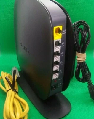 ✈️  Belkin N300 4 Port Wireless N Router With Cables F9K1002V1 , Works Great - Image 1 of 3