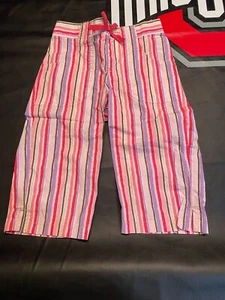 Girls Sonoma Capri/Pants Stripes Pinkj Size 4 - Picture 1 of 3