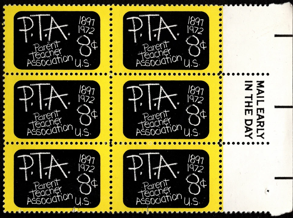 US - 1972 - 8 Cents Parent Teacher Association PTA Issue Mail Early Block # 1463 - Image 1 of 1