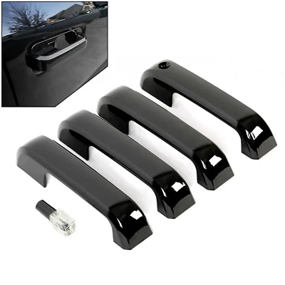For Ford Ford F150 15-20 F250 F350 Crew Cab 17-22 Door Handle Cover Glossy Black Foto 1 de 4