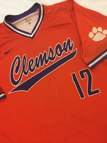 Clemson Tigers Authentic Team Baseball Jersey #12 Nike ACC Practice Cover