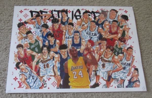 2020 Pop Art Graphic Print Signed, Death NYC KOBE BRYANT & others 12 1/2" x 18" - Picture 1 of 4