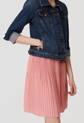 Falda plisada fluida Ann Taylor LOFT talla 6, 10, 12 nueva con etiquetas color rosa cereza Foto 1 de 3