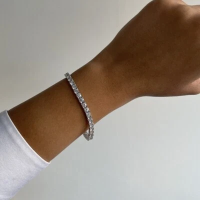 7.90 CT Round Diamond Tennis Bracelet 14K White Gold 5.5" - Image 1 of 4