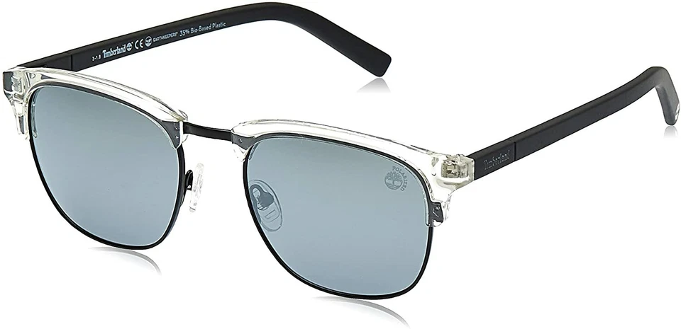 Gafas de sol polarizadas de plástico transparente y negro 26D Timberland TB9148 55-21-145 Foto 1 de 1