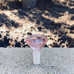 2.5" Pink Diamond 14mm Slide Male Bowl for Water Pipe Hookah Bong - Picture 1 of 5
