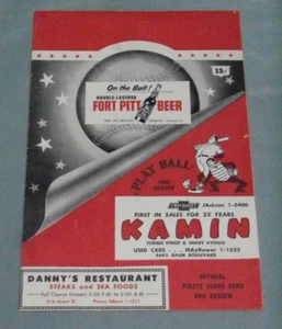 Pittsburgh Pirates, 1956 Home Program, St Louis Cardinals, Not Scored, Some Wear - Picture 1 of 3