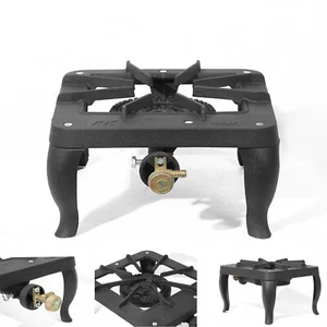 Outdoor Camping Stove Cast Iron Propane LPG Gas Propane Stove Single Burner - Picture 1 of 8