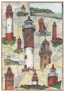 Postkarte: Ole West - Leuchttürme Wismar bis zum Darß - Picture 1 of 1