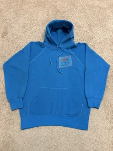 Vintage 1980s OP Ocean Pacific Double Sided Surf Hoodie Blue Size Small - Picture 1 of 6