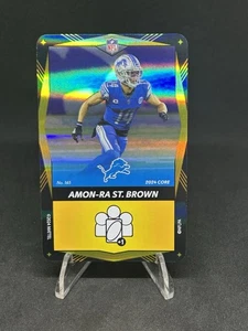 2024 Uno Elite NFL Core - 165 - Amon-Ra St. Brown - Yellow Foil - Detroit Lions - Picture 1 of 10