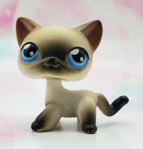 Littlest Pet Shop Authentic # 5 weiß schwarz Siamkatze blaue Augen - Bild 1 von 4