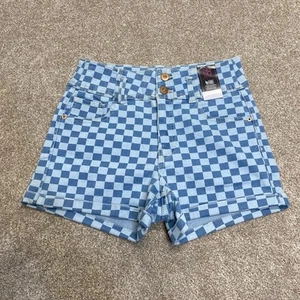 Corsé corto de cintura alta Y2K 00s streetwear grunge a cuadros talla 11 festival - Imagen 1 de 12